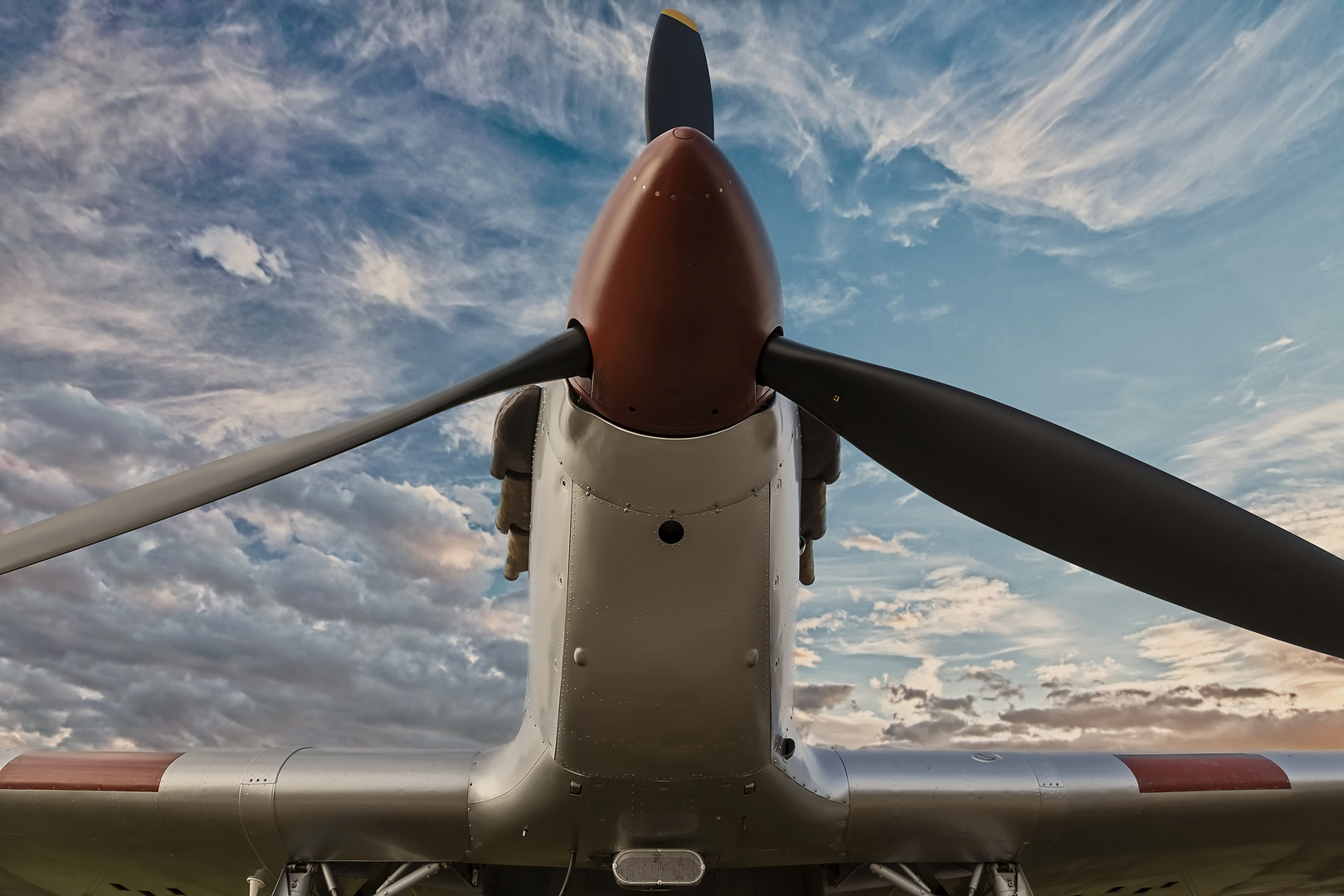 Hawker Hurricane on sunset