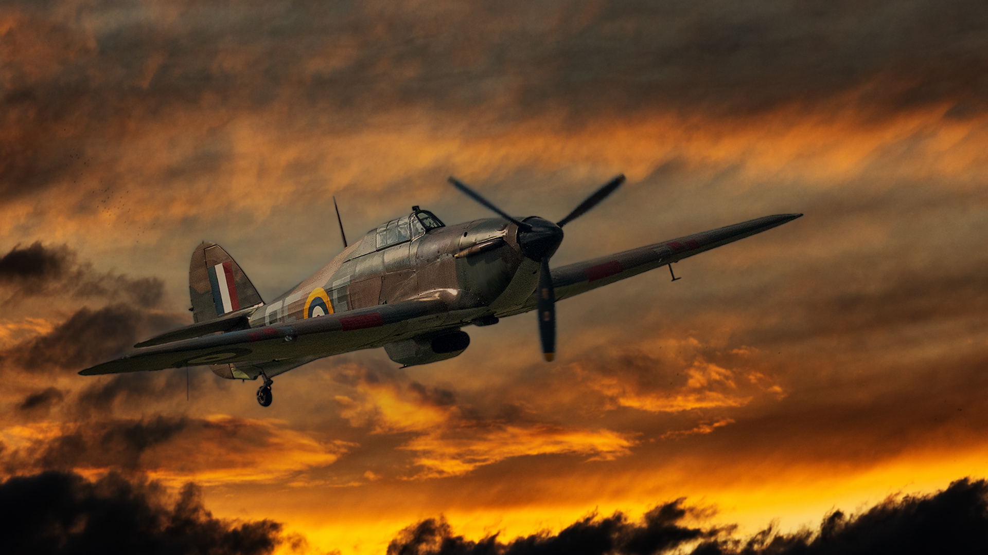 Hawker Hurricane über dem Flugplatz Lippstadt-Paderborn 003 mit PS