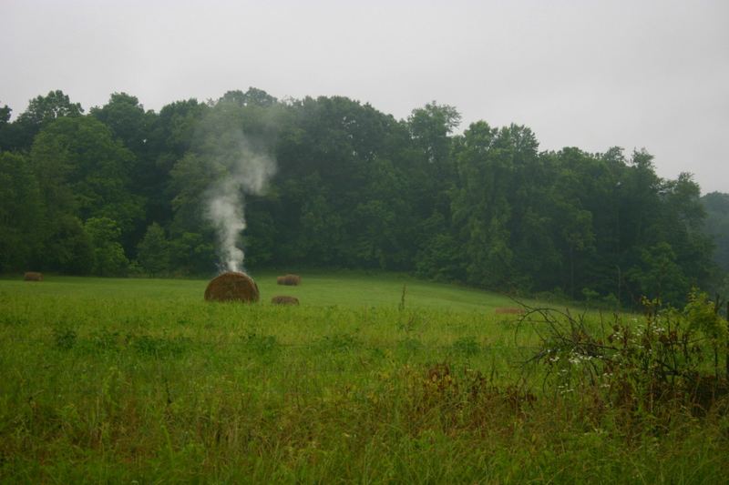 Hay Bale on Fire