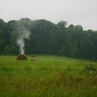 Hay Bale on Fire