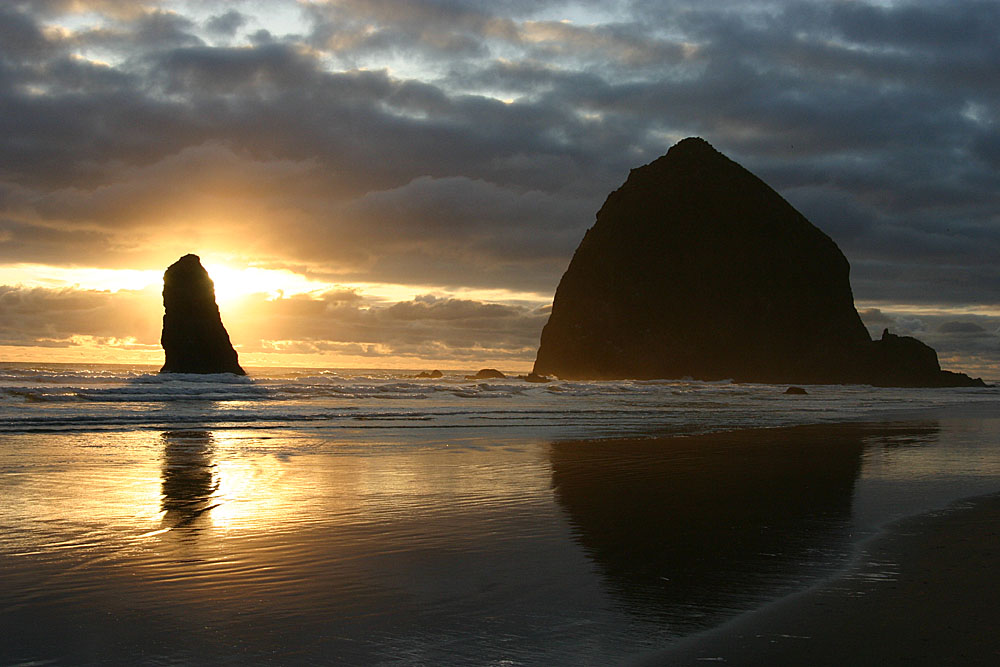 Haystack Rock at Sunset