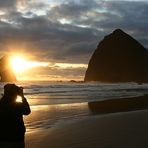 Haystack Rock @ Sunset - mit Fotograf