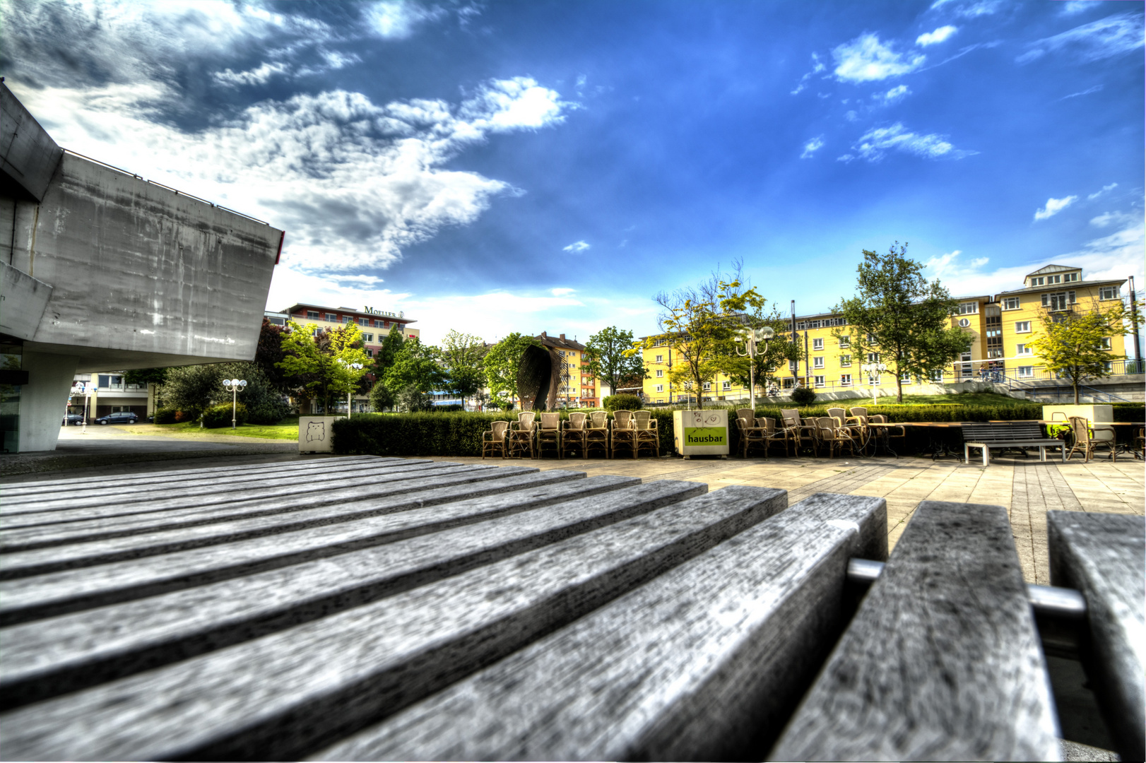 hdr beethovenhalle bonn, blick auf hilton