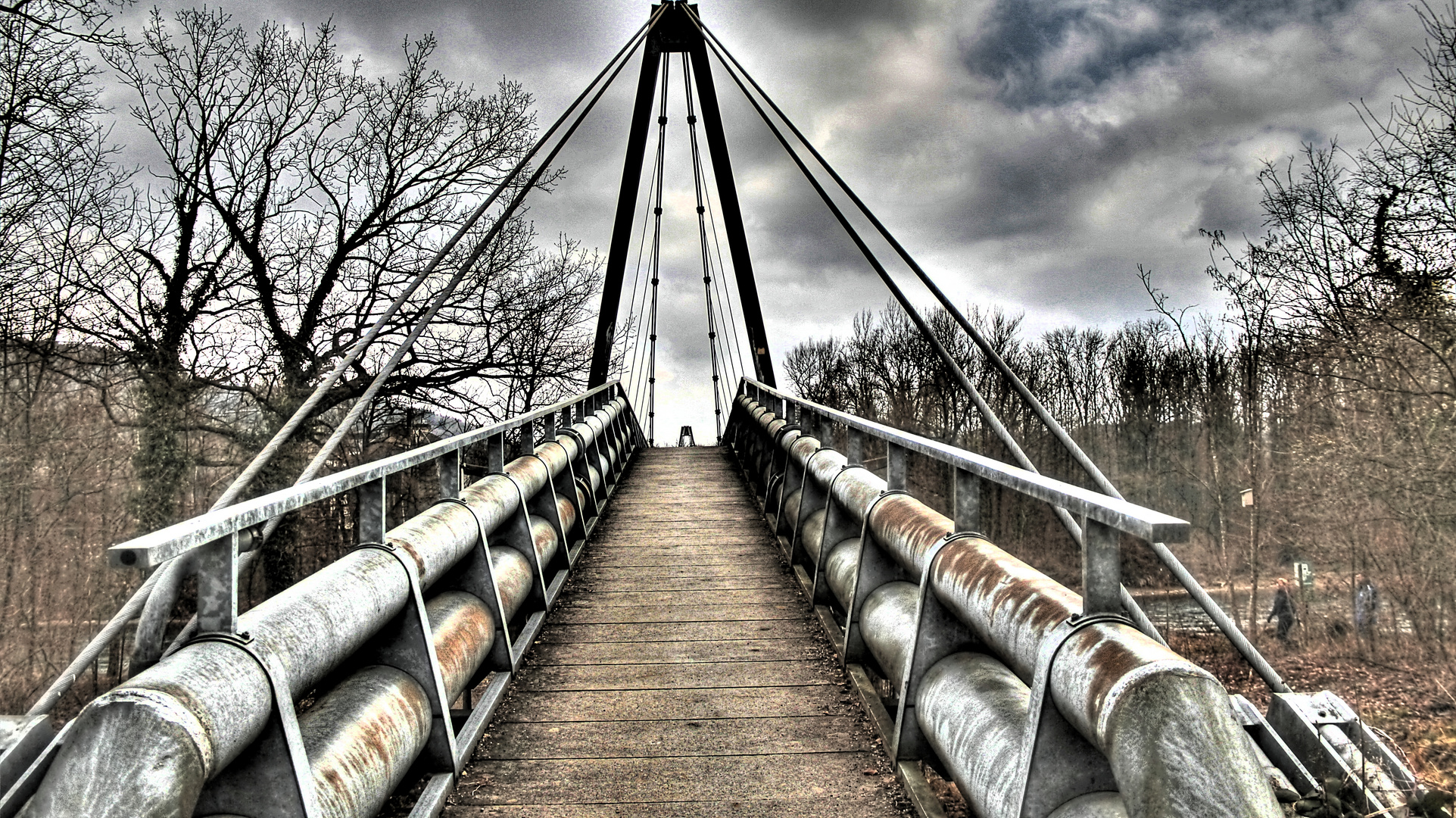 HDR - Brücke über den Fluss durch Brugg