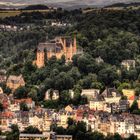 HDR : Die Oberstadt Marburg an der Lahn mit dem Langrafenschloss