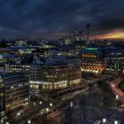 HDR Düsseldorf kurz nach Sonnenuntergang vom Dreischeibenhaus