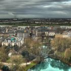 HDR Düsseldorf: Zwischen den Brücken "Altstadt,Rhein,Oberkassel"