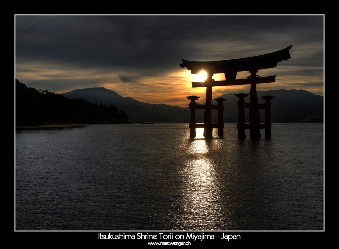 HDR of Itsukushima Shrine Torii on Miyajima - Japan