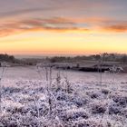 HDR Panorama Sonnenaufgang mit Raureif