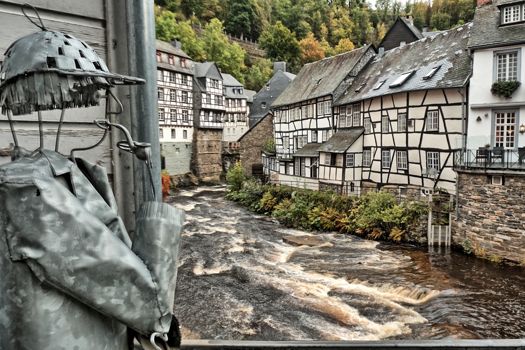 hdr rur monschau fluß, stadt