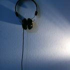 headphones on the wall.