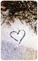 Heart drawings in snow..