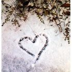 Heart drawings in snow..
