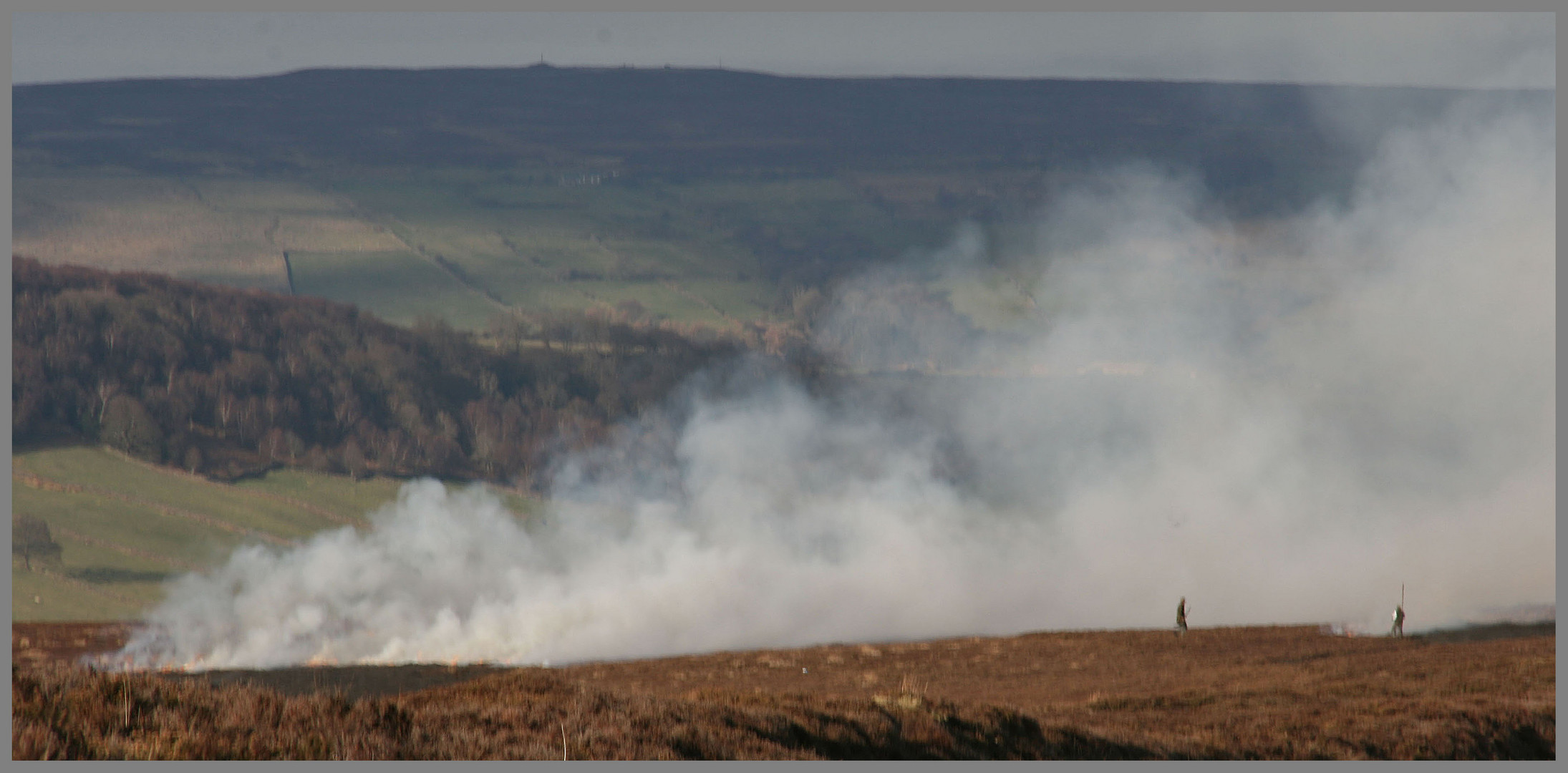 heather burning at glaisdale rigg in the north York moors