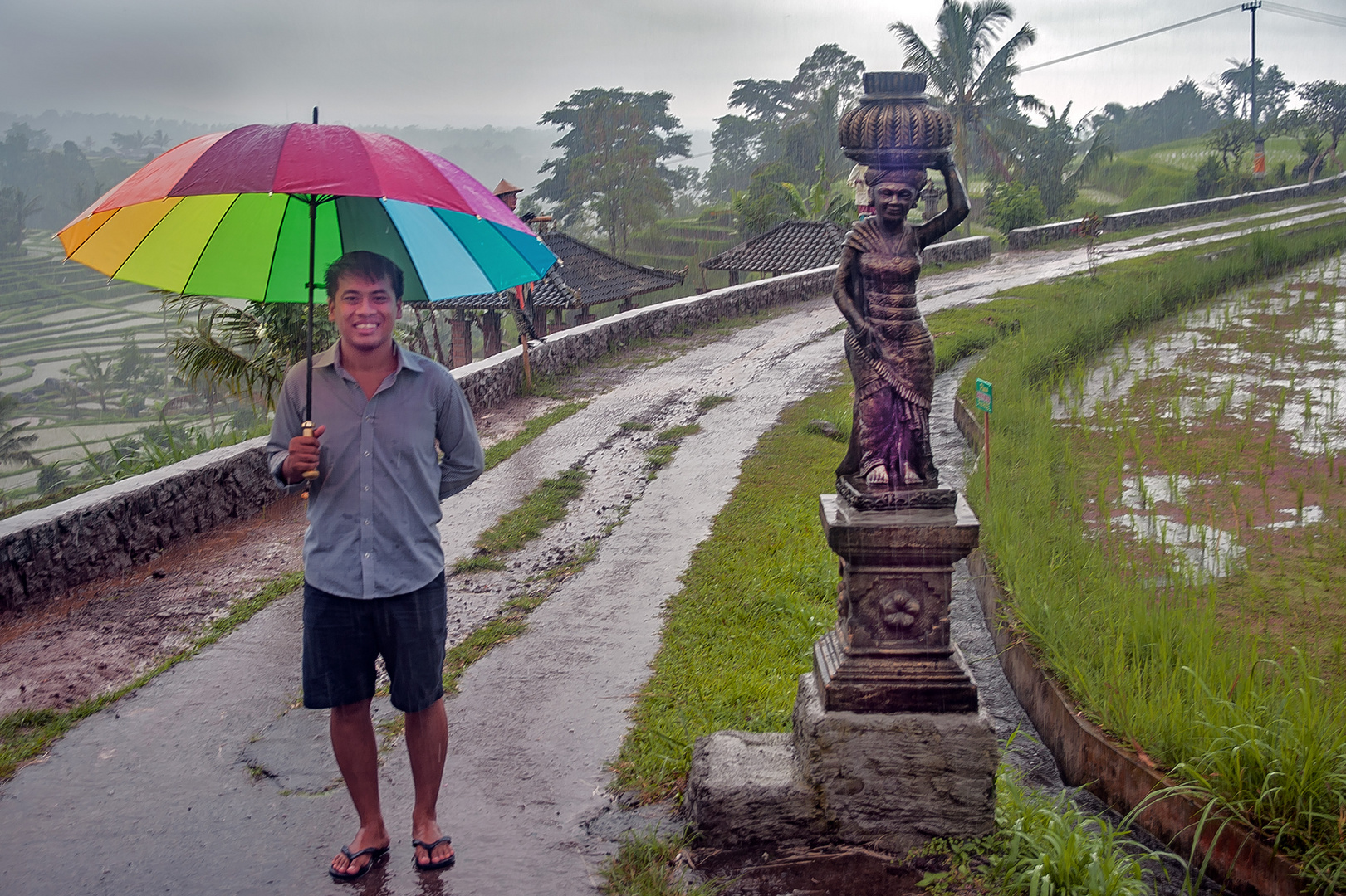 Heavy rain at Jatiluwih