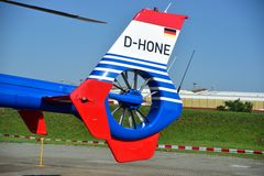 Heckrotor des Polizeihubschraubers Hamburg eurocopter 135