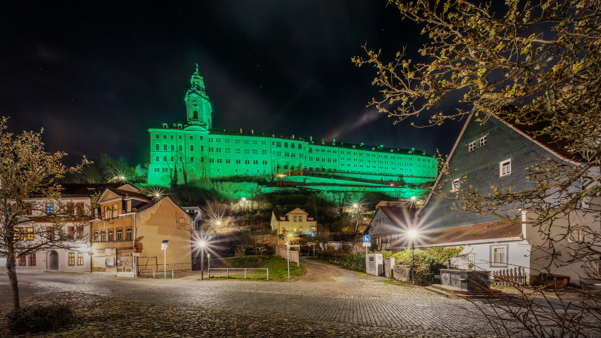 Heidecksburg Rudolstadt Beleuchtet zum Saint Patrick’s Day