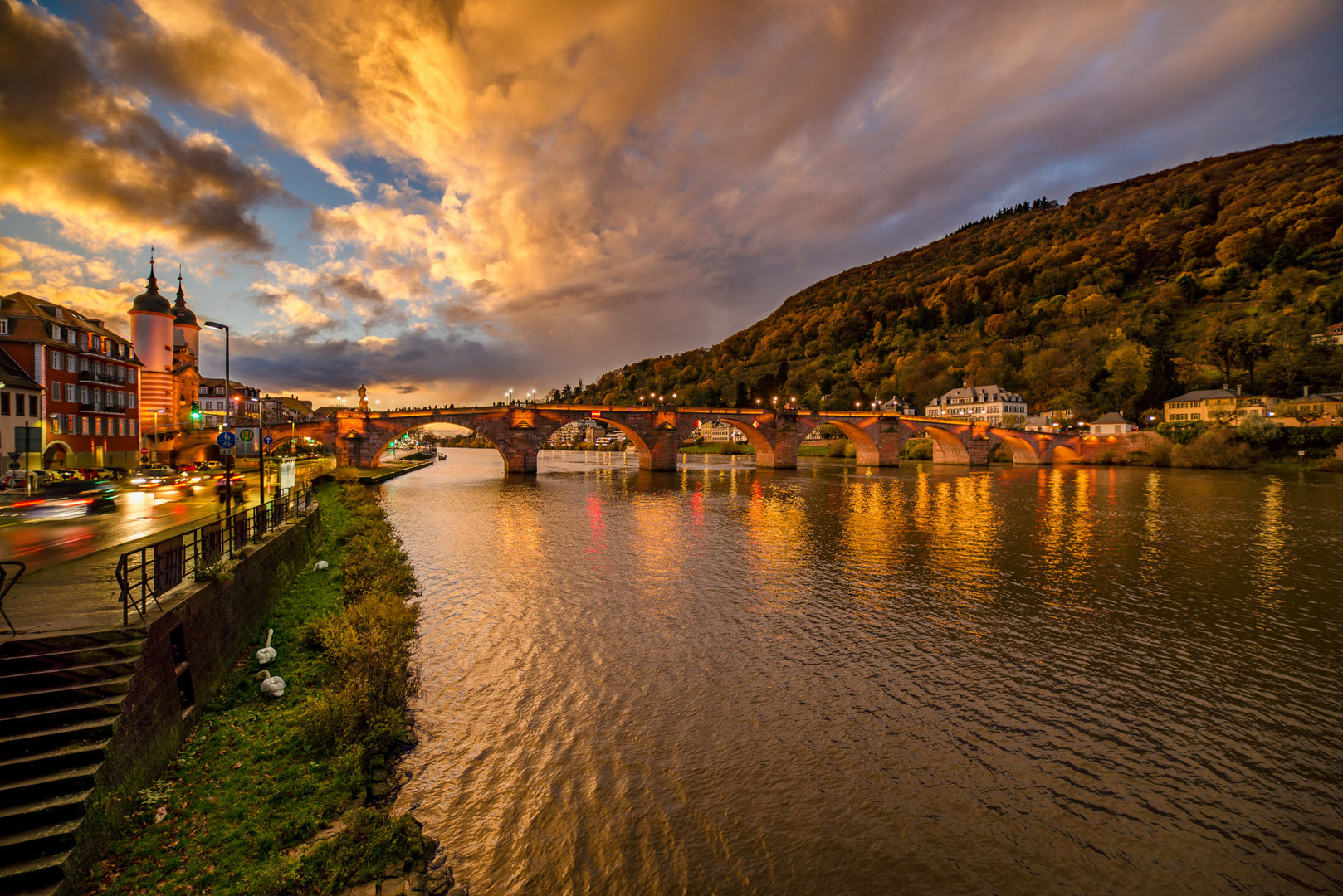 Heidelberg, Alte Brücke Foto & Bild landschaft, city, sunset Bilder
