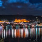 Heidelberg: Alte Brücke zur Nacht