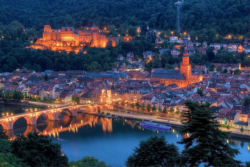 Heidelberg bei Nacht am 20.07.2012 neu