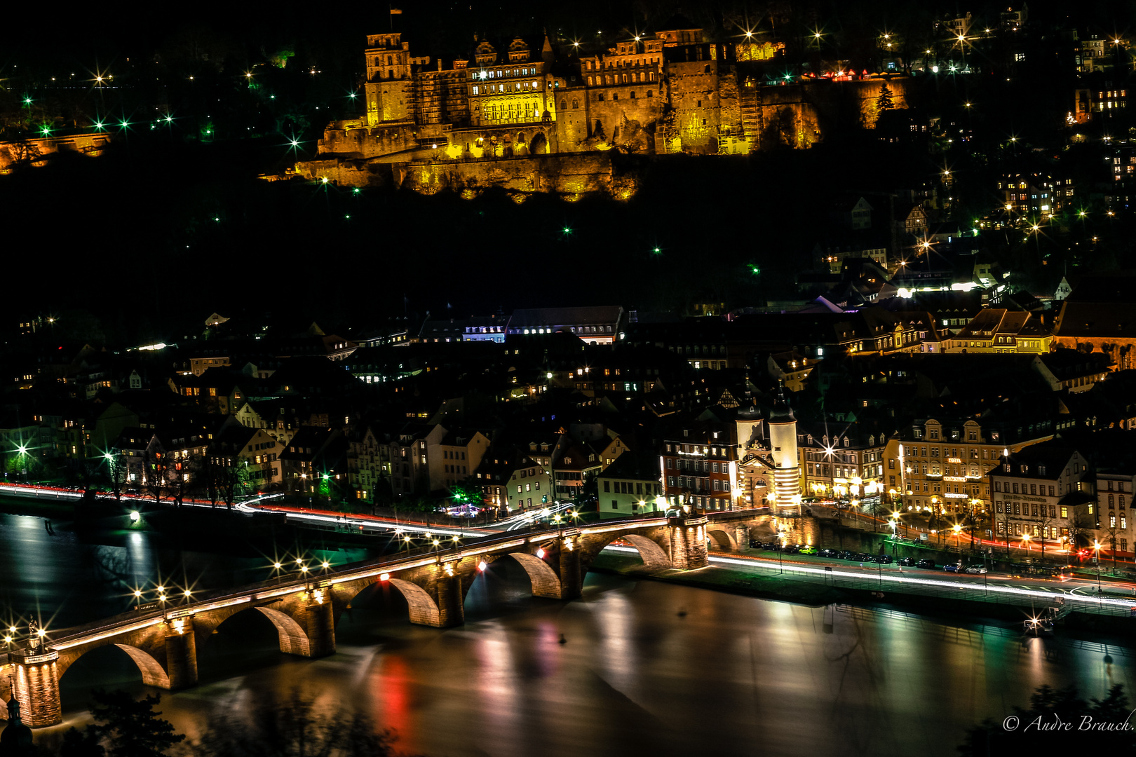 Heidelberg bei Nacht ( Philosophenweg )