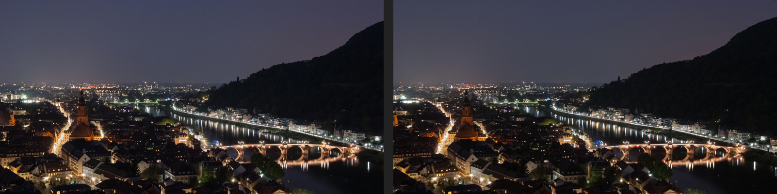 Heidelberg bei Nacht (vom Schloß aus)