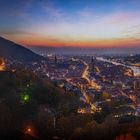 Heidelberg, blaue Stunde und romantisches Licht im Tal