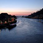 Heidelberg. Der Neckar beim Sonnenuntergang