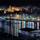 Heidelberg, Germany, Classical View of the Castle and Neckar river side