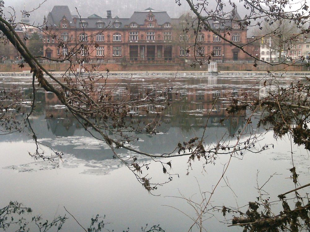 Heidelberg im Winter - Eisschollen auf dem Neckar