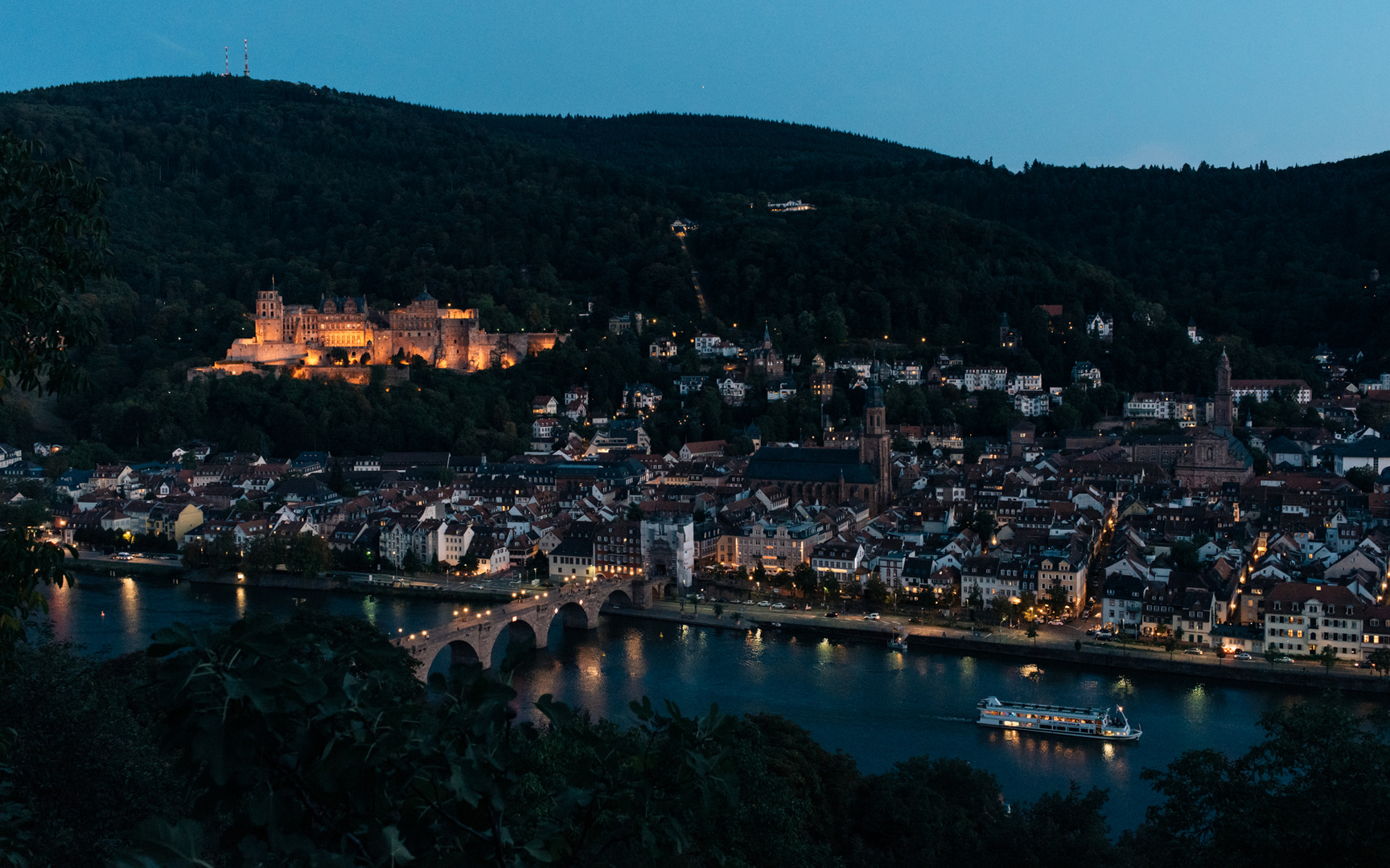 Heidelberg in  der Abenddämmerung 2018