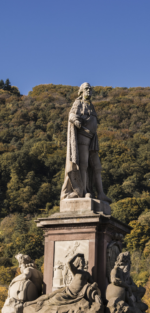 Heidelberg - Kurfürst Carl Theodor an der Alten Brücke