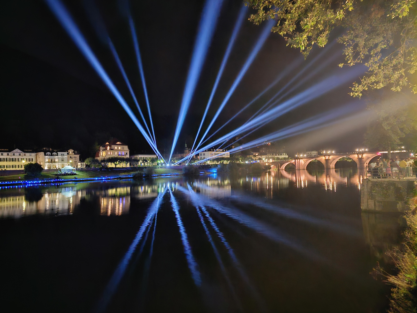 Heidelberg Nähe Alte Brücke - 1. Drohnenshow