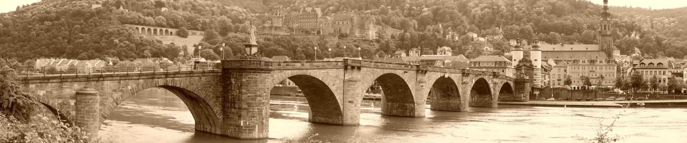 Heidelberg-Pano in Sepia