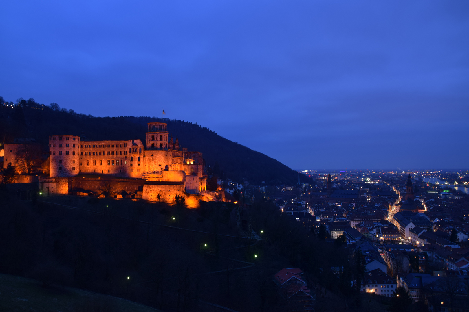 Heidelberg Schloss Blaue Stunde