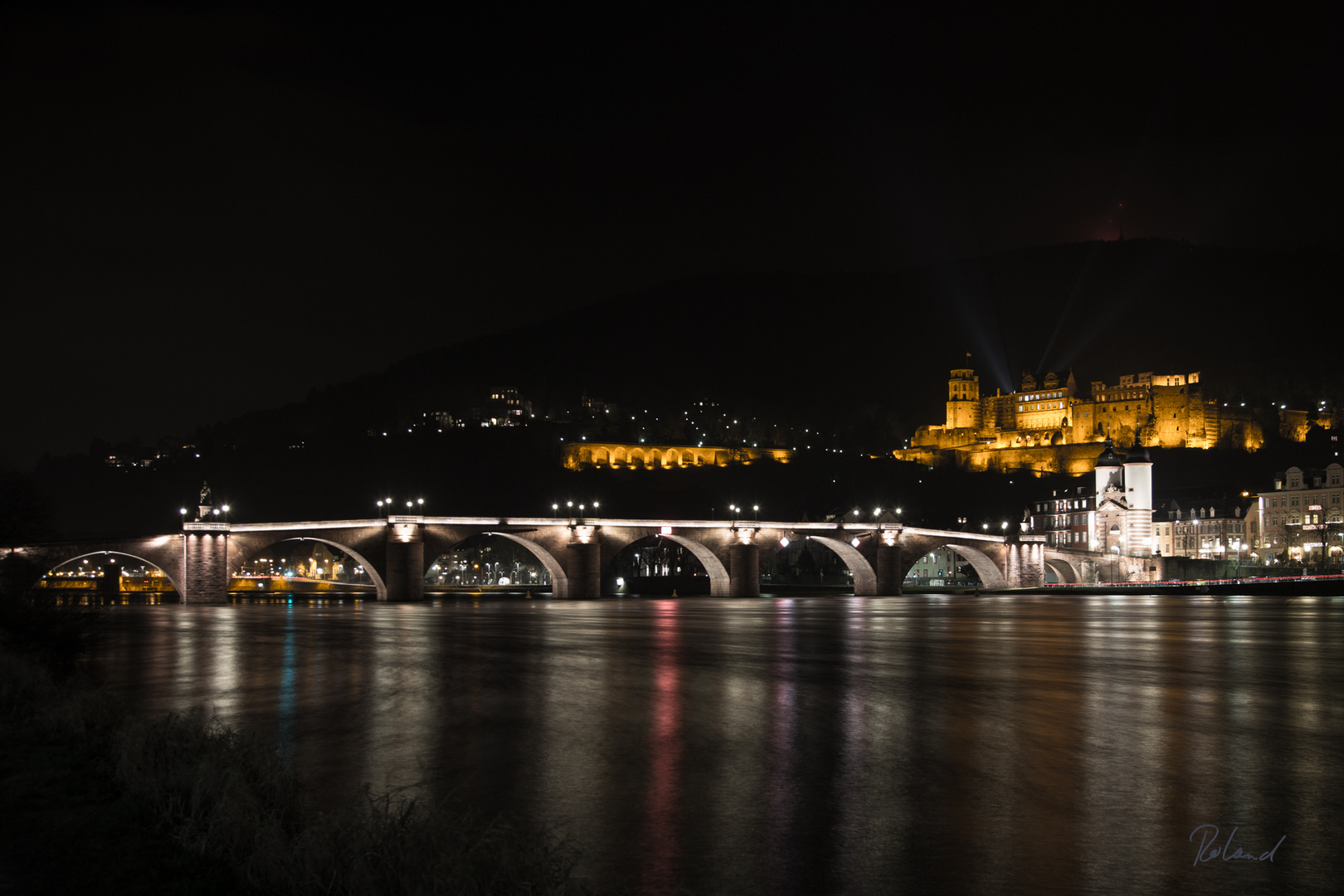 Heidelberg / Schloss / Brücke / Nacht