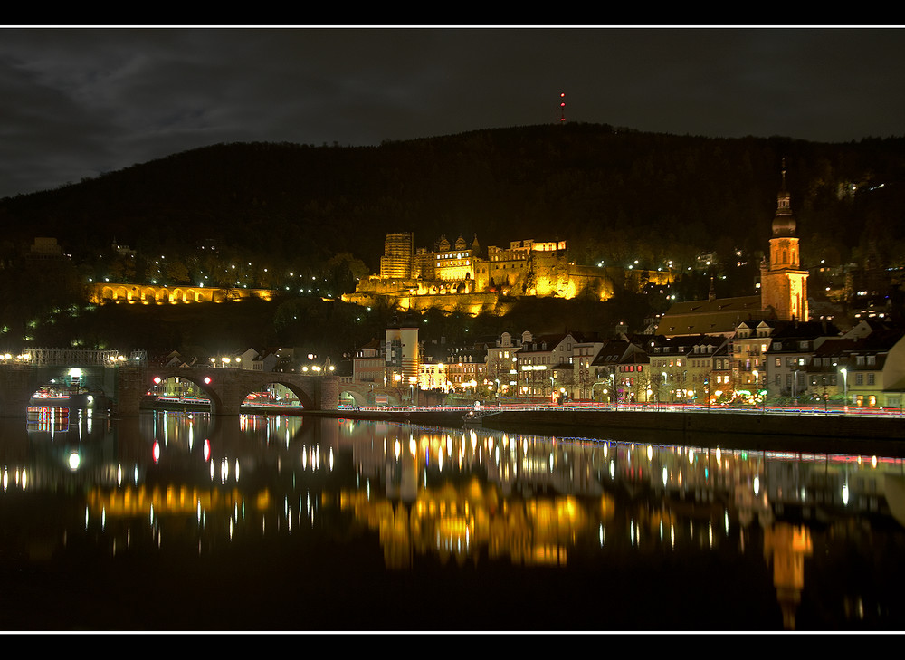 Heidelberger Schloß bei Nacht