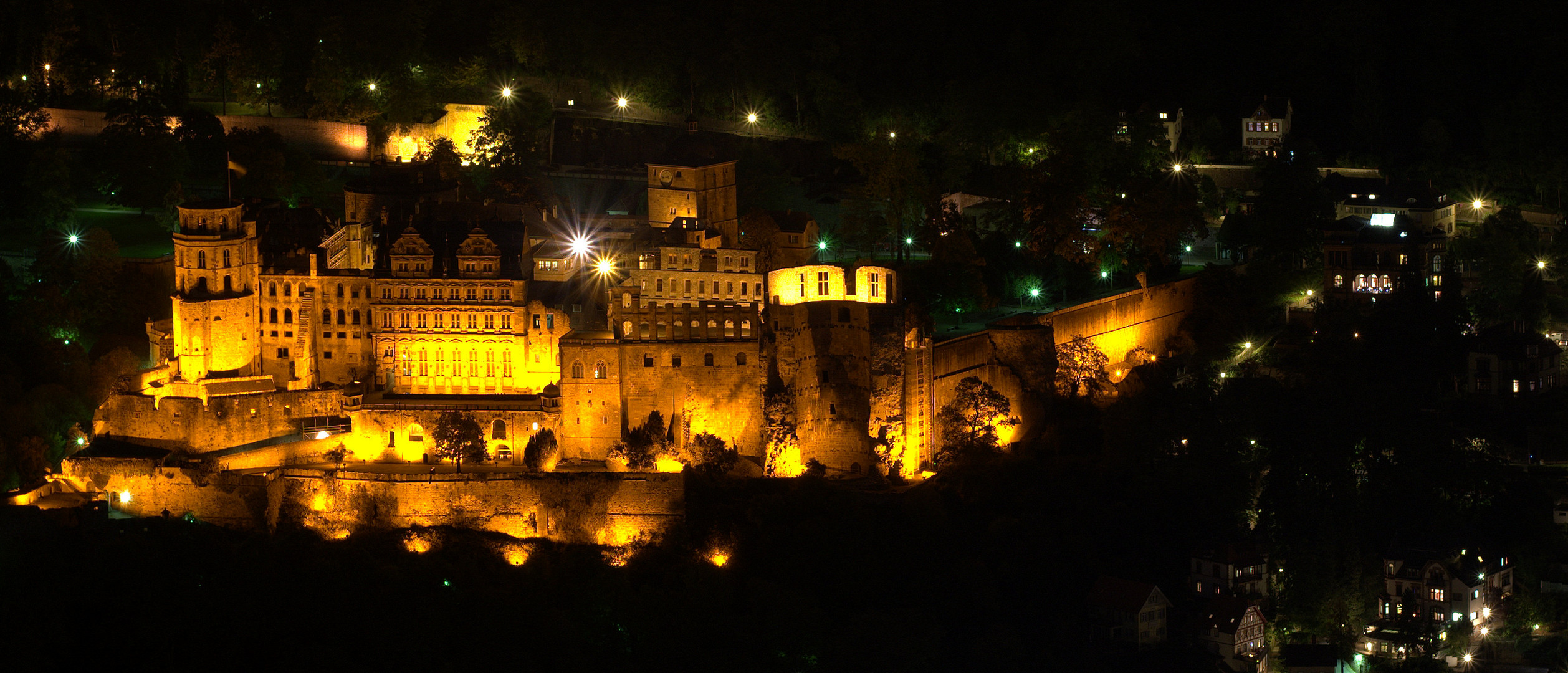 Heidelberger Schloss bei Nacht 