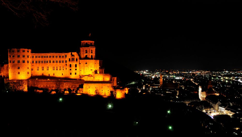 Heidelberger Schloss mit Blick in die Altstadt