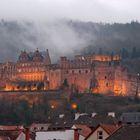 Heidelberger Schloss mit Nebel