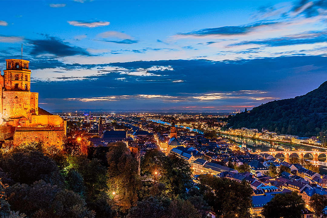 Heidelberger Schloss zur blauen Stunde