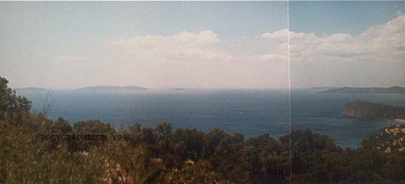 Heidelberg.Königstuhl Panorama FernBlick nach Hyères.Iles d'Or Le Lavandou.Méditerranée