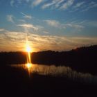 Heidesee bei Abenddämmerung