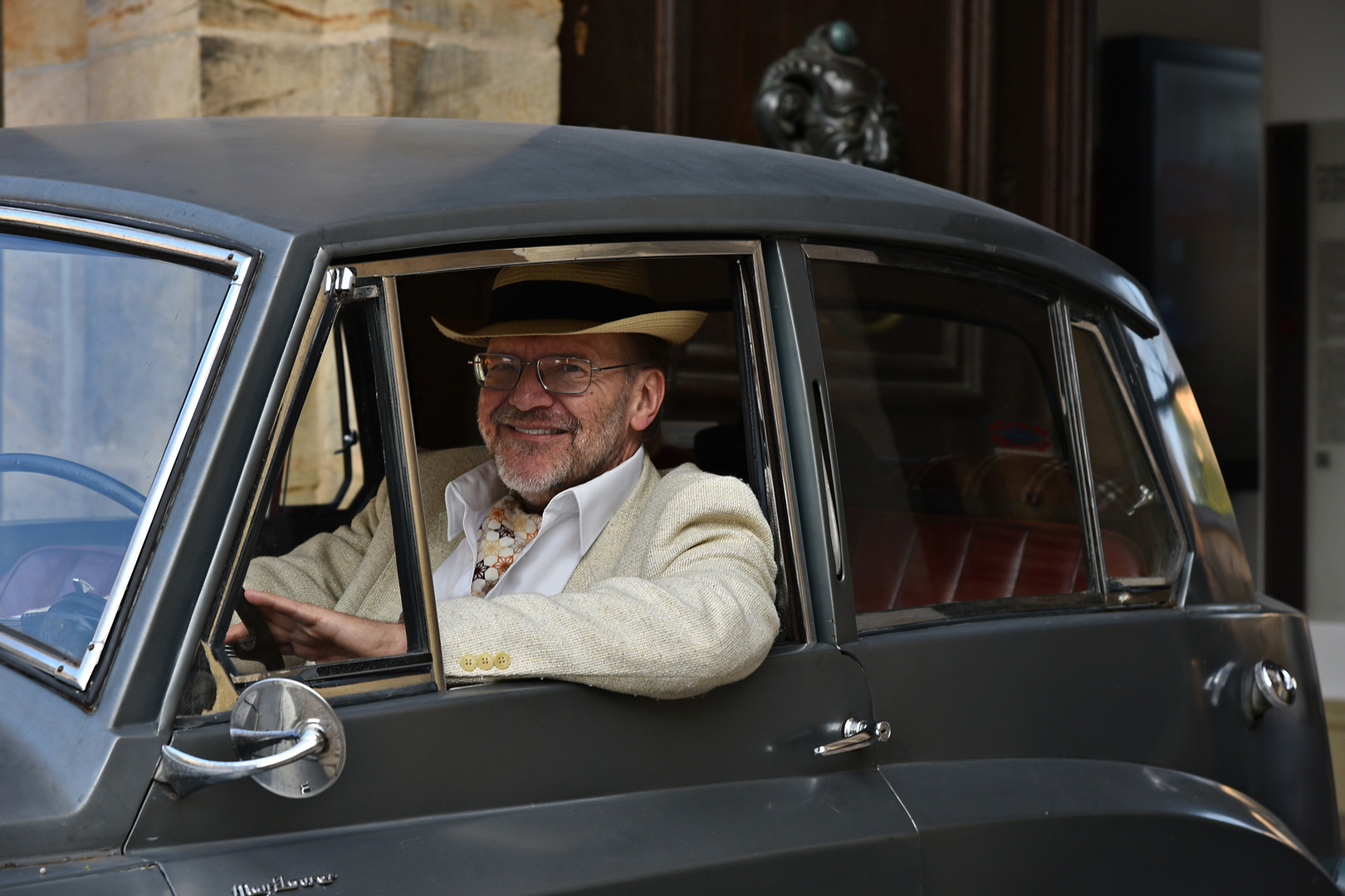 Heiko in seinem Triumph Mayflower 03