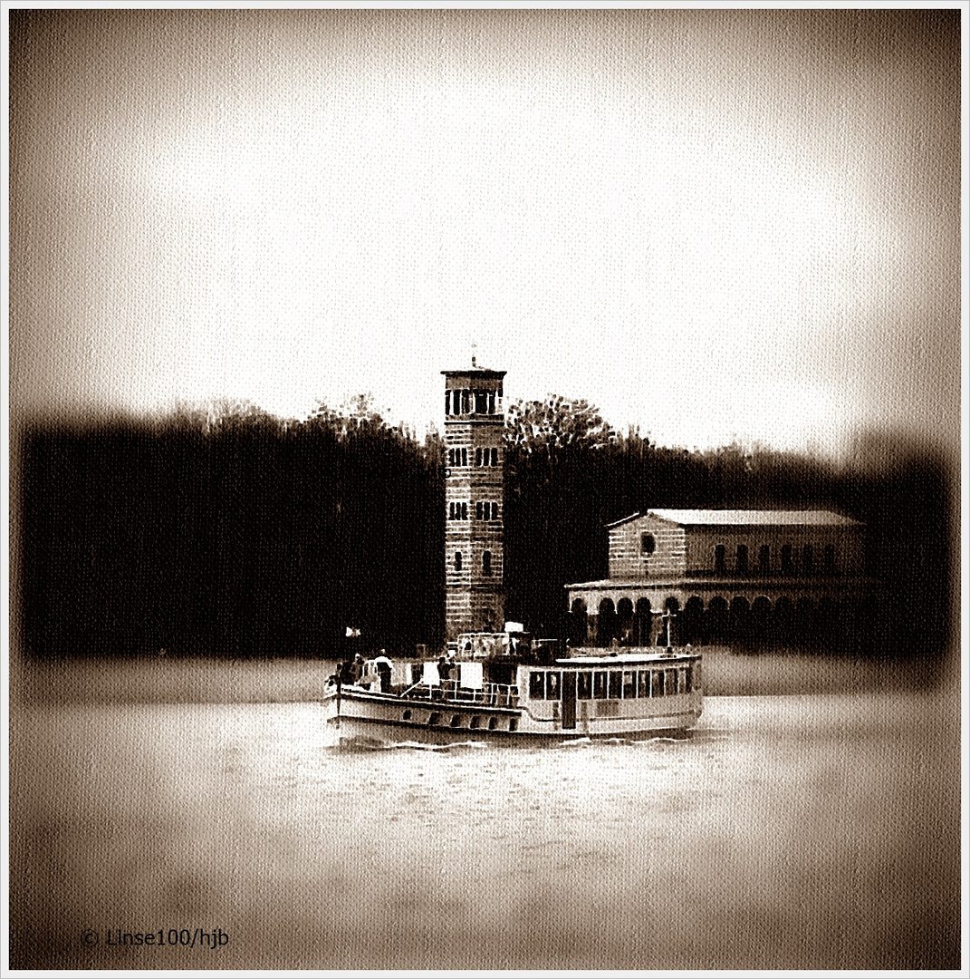 Heilandskirche Potsdam-Sacrow , als Denkmal hier in Sepia wiedergegeben