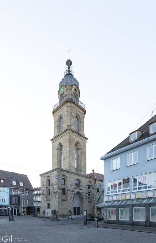 Heilbronn historisch. Hafenmarktturm am Hafenmarkt