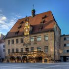 Heilbronn. Rathaus, prächtig von der Abendsonne gestreift