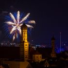 Heilig-Kreuz-Kirche mit Plärrer Feuerwerk