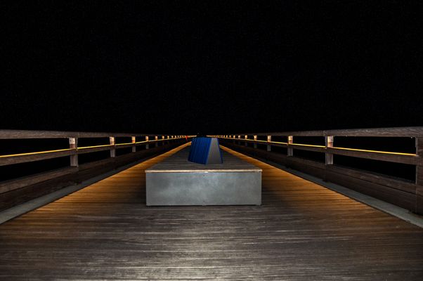 Heiligenhafen Seebrücke bei Nacht