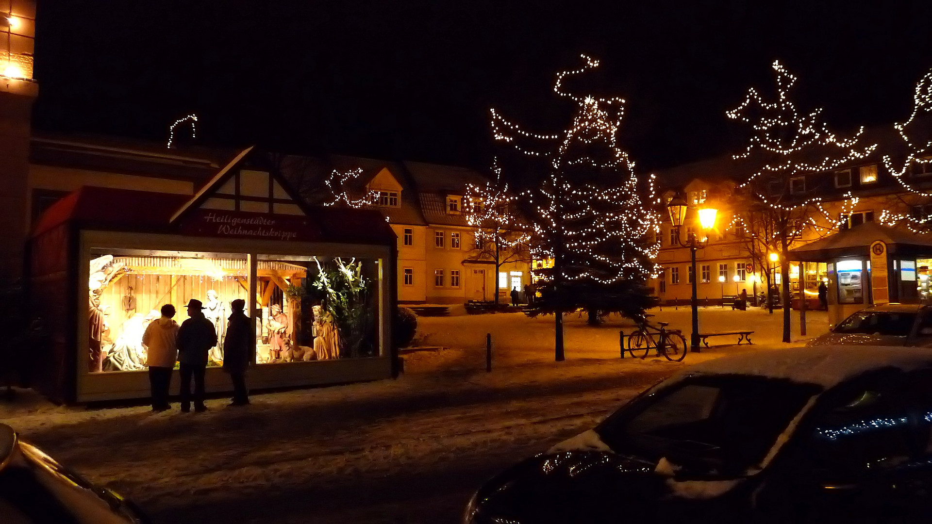 Heiligenstädter Marktplatz mit Weihnachtskrippe